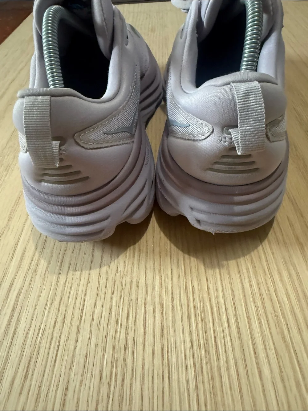 Women's Hoka Bondi 8 Sneakers in Light Lavender and Gray
